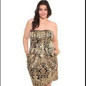 Gold and Black Cocktail Dress